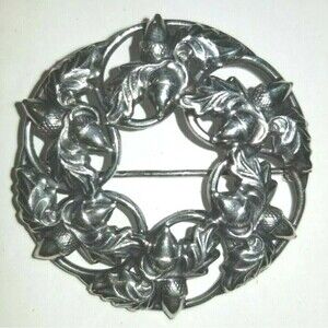Vintage Danecraft Sterling Broach/Pin Acorn & Oakleaf Design NICE!